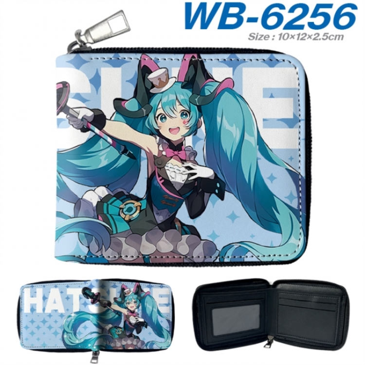 Hatsune Miku Anime color short full zip folding wallet 10x12x2.5cm