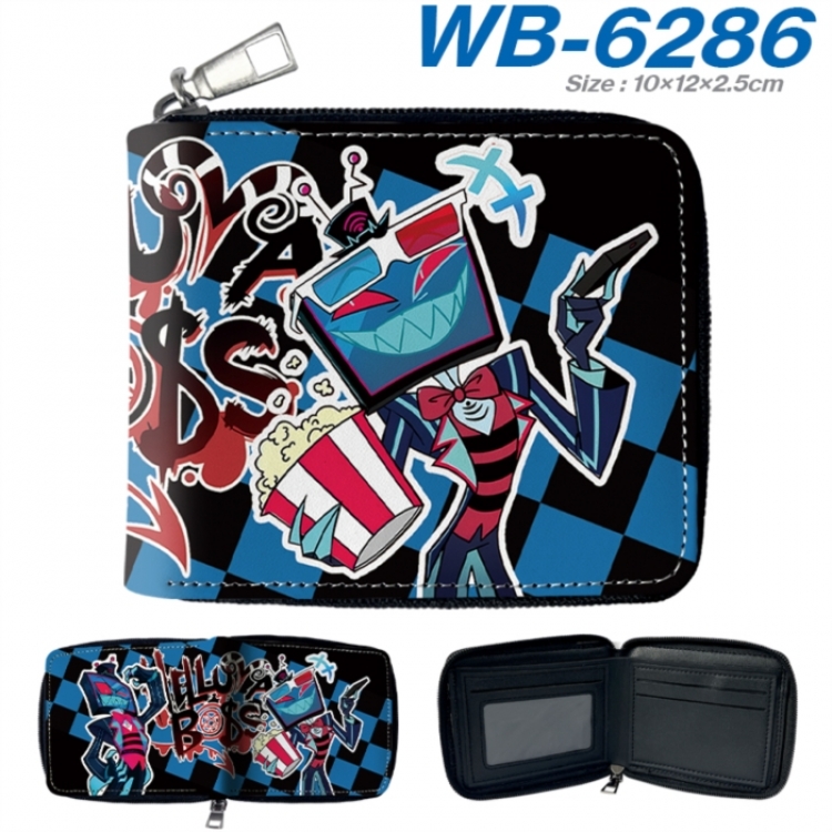 Hazbin Hotel Anime color short full zip folding wallet 10x12x2.5cm
