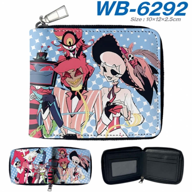 Hazbin Hotel Anime color short full zip folding wallet 10x12x2.5cm