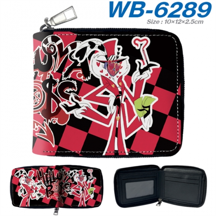 Hazbin Hotel Anime color short full zip folding wallet 10x12x2.5cm