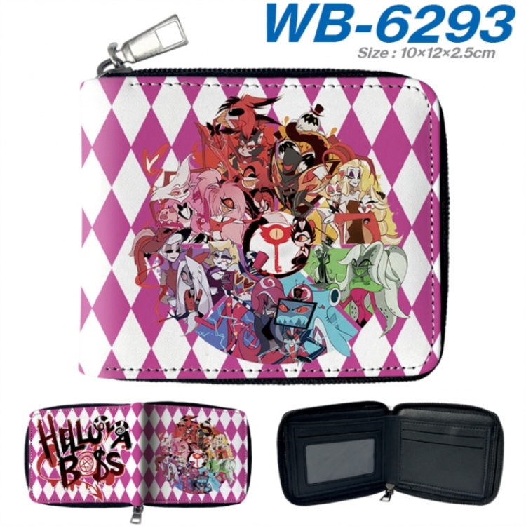 Hazbin Hotel Anime color short full zip folding wallet 10x12x2.5cm
