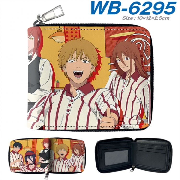 Chainsaw Man Anime color short full zip folding wallet 10x12x2.5cm