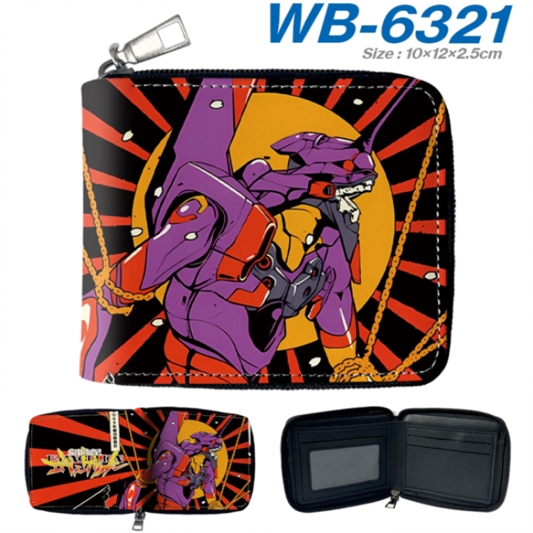 EVA Anime color short full zip folding wallet 10x12x2.5cm