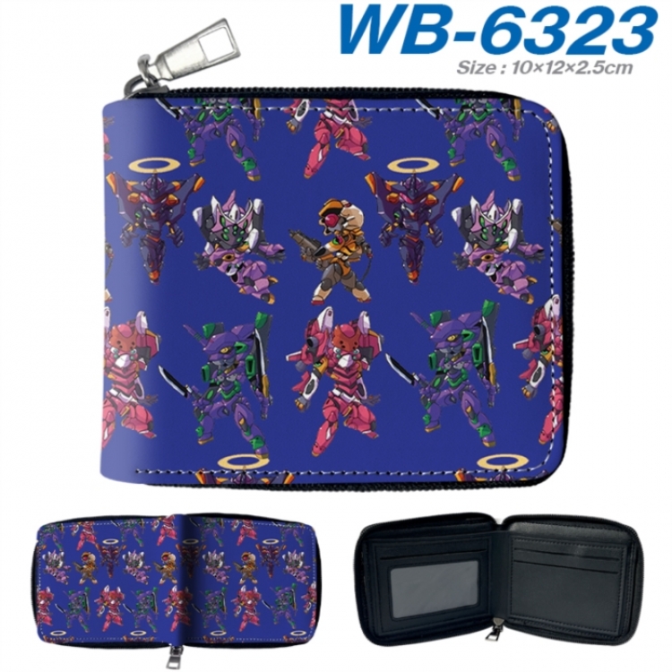 EVA Anime color short full zip folding wallet 10x12x2.5cm