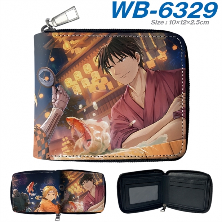 Fullmetal Alchemist Anime color short full zip folding wallet 10x12x2.5cm