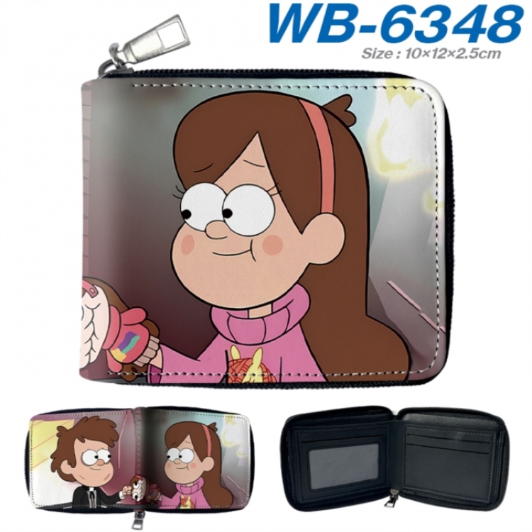 Gravity Falls Anime color short full zip folding wallet 10x12x2.5cm