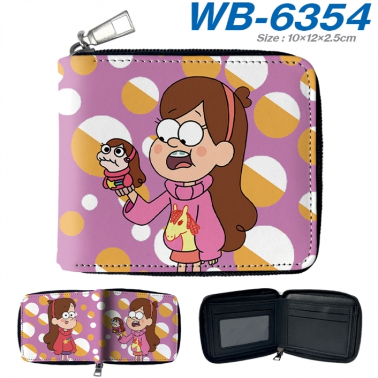 Gravity Falls Anime color short full zip folding wallet 10x12x2.5cm