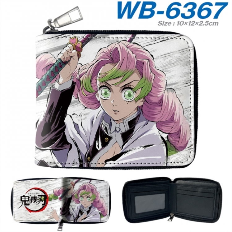 Demon Slayer Kimets Anime color short full zip folding wallet 10x12x2.5cm