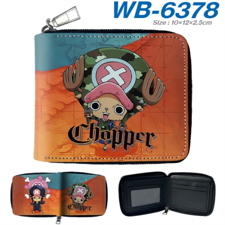 One Piece Anime color short full zip folding wallet 10x12x2.5cm