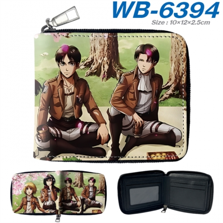 Shingeki no Kyojin Anime color short full zip folding wallet 10x12x2.5cm