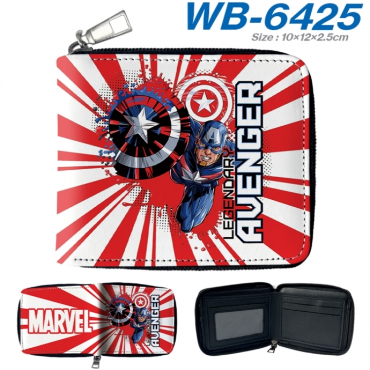 Marvel Anime color short full zip folding wallet 10x12x2.5cm