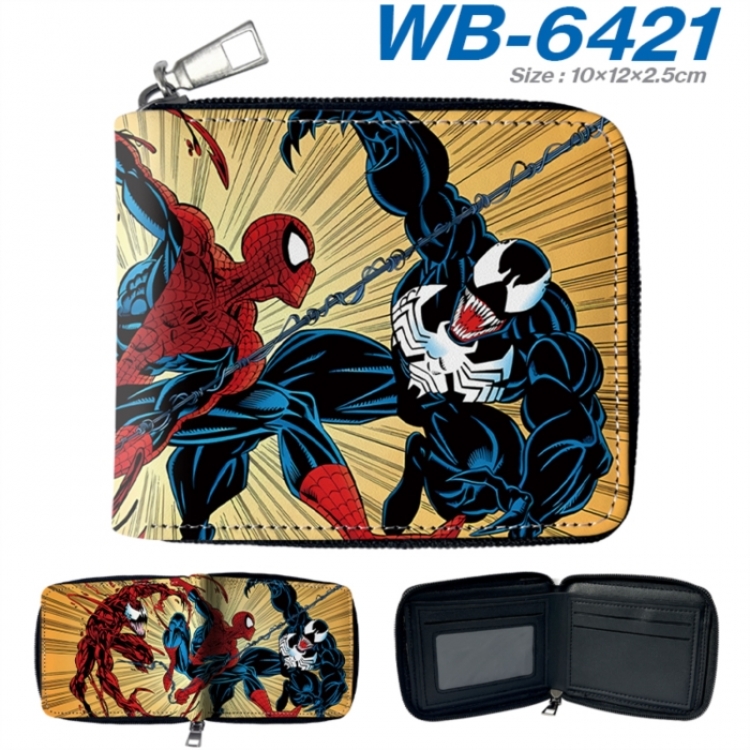 Marvel Anime color short full zip folding wallet 10x12x2.5cm