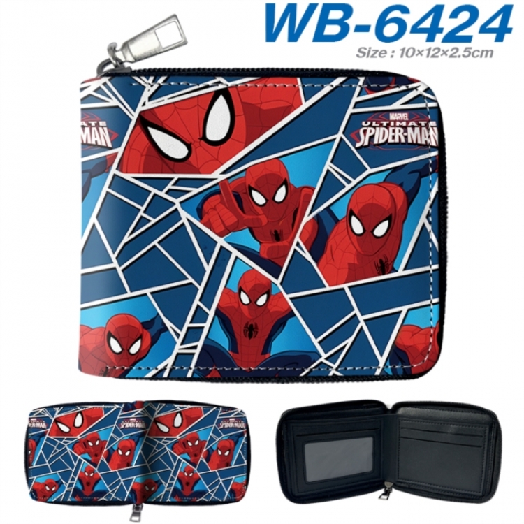 Marvel Anime color short full zip folding wallet 10x12x2.5cm
