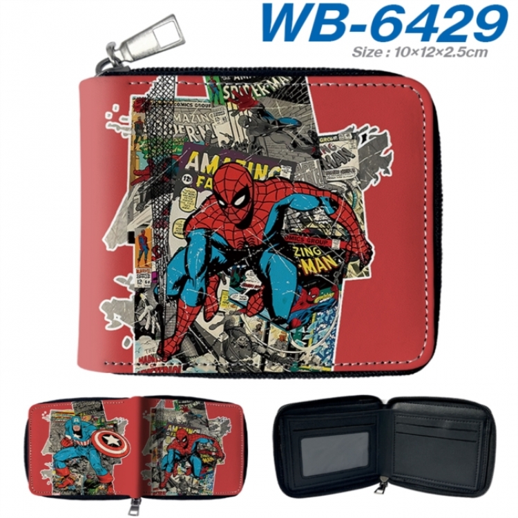 Marvel Anime color short full zip folding wallet 10x12x2.5cm