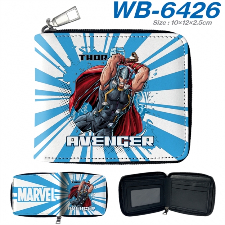 Marvel Anime color short full zip folding wallet 10x12x2.5cm