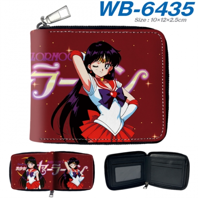 sailormoon Anime color short full zip folding wallet 10x12x2.5cm