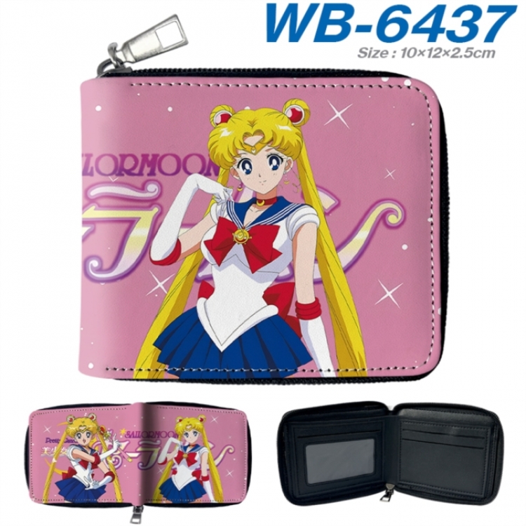 sailormoon Anime color short full zip folding wallet 10x12x2.5cm