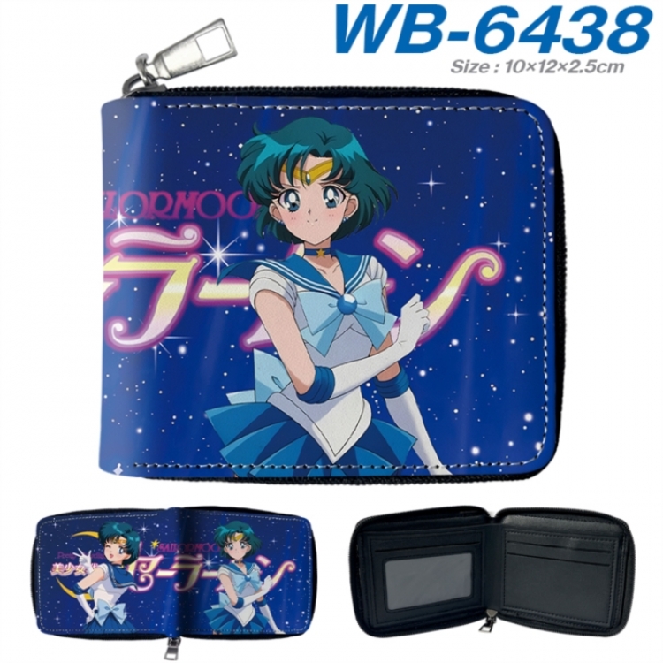 sailormoon Anime color short full zip folding wallet 10x12x2.5cm