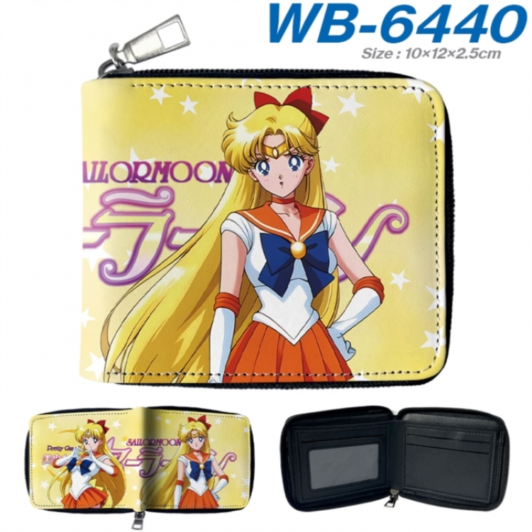 sailormoon Anime color short full zip folding wallet 10x12x2.5cm