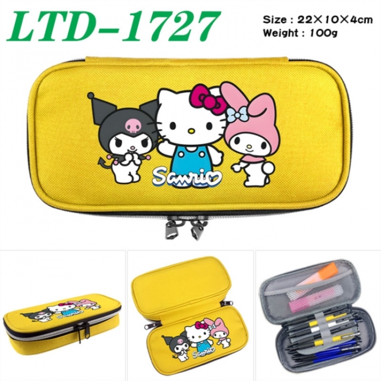 Sanrio Anime Waterproof canvas zipper clamshell pencil case pencil case 22x10x4cm