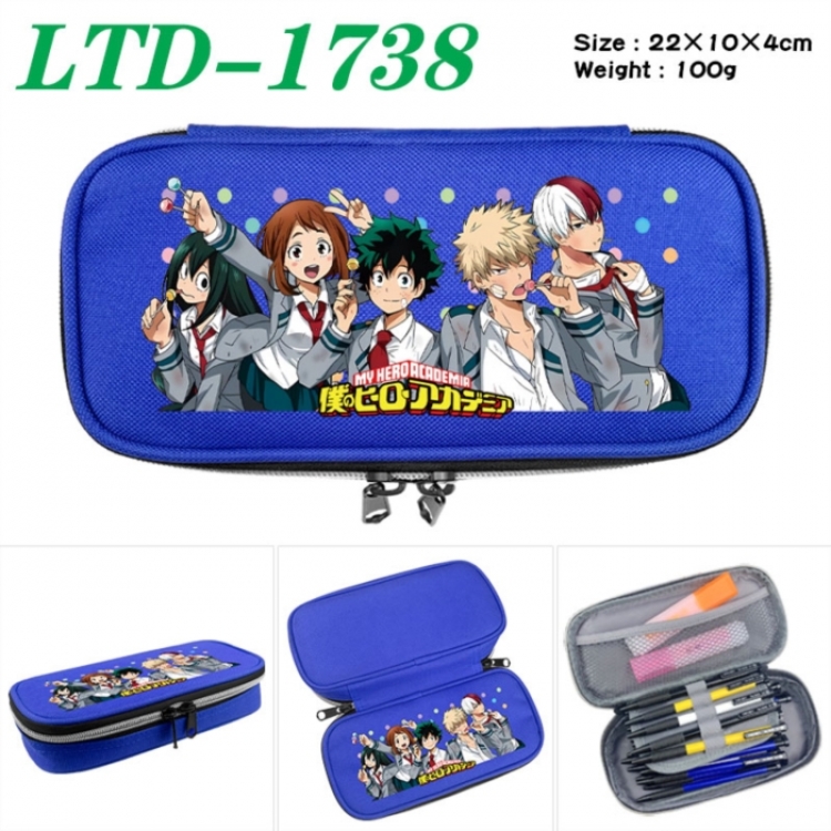 My Hero Academia Anime Waterproof canvas zipper clamshell pencil case pencil case 22x10x4cm