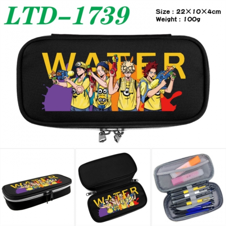 My Hero Academia Anime Waterproof canvas zipper clamshell pencil case pencil case 22x10x4cm