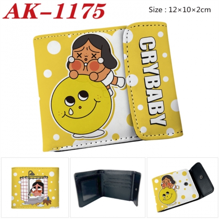 Crybaby Anime PU leather full color buckle two fold wallet 12X10X2CM