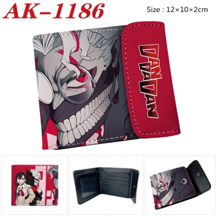 DANDADAN Anime PU leather full color buckle two fold wallet 12X10X2CM