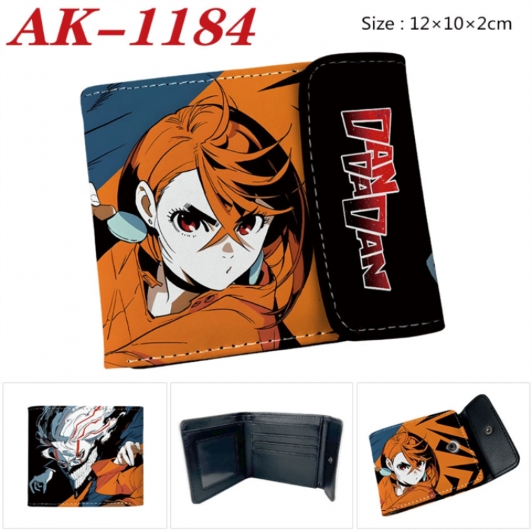 DANDADAN Anime PU leather full color buckle two fold wallet 12X10X2CM