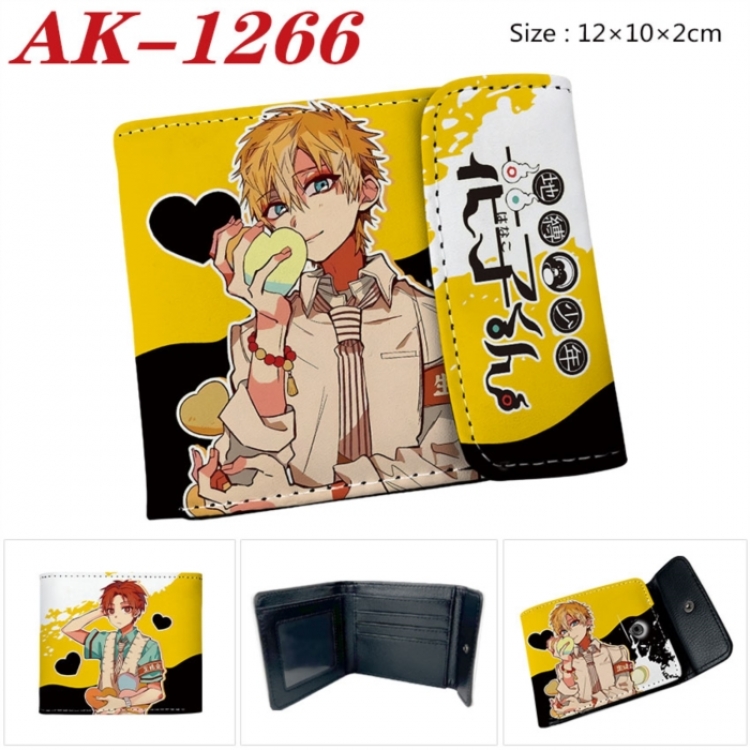 Toilet-bound Hanako-kun Anime PU leather full color buckle two fold wallet 12X10X2CM
