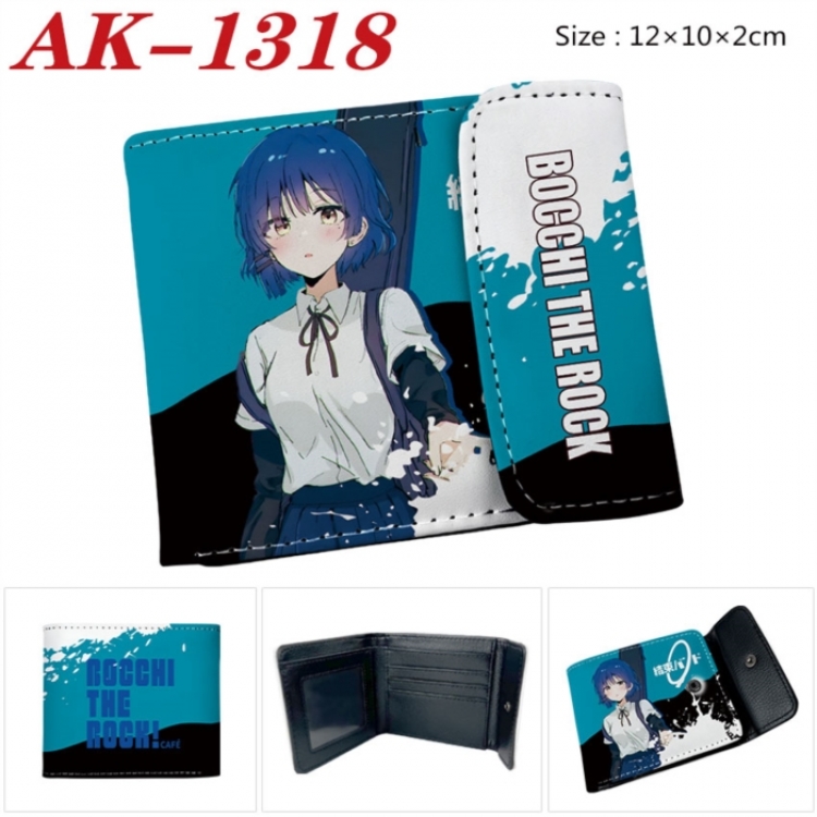 BOCCHI THE ROCK! Anime PU leather full color buckle two fold wallet 12X10X2CM