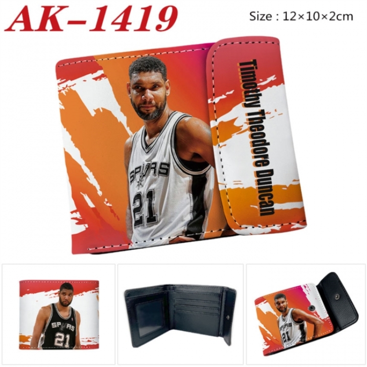 star player Anime PU leather full color buckle two fold wallet 12X10X2CM