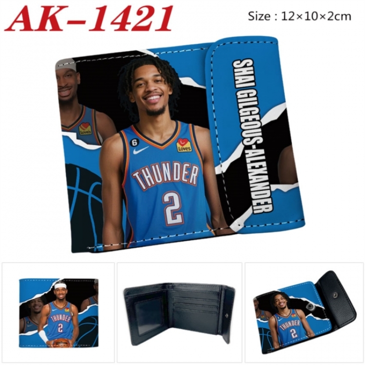 star player Anime PU leather full color buckle two fold wallet 12X10X2CM