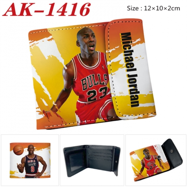 star player Anime PU leather full color buckle two fold wallet 12X10X2CM