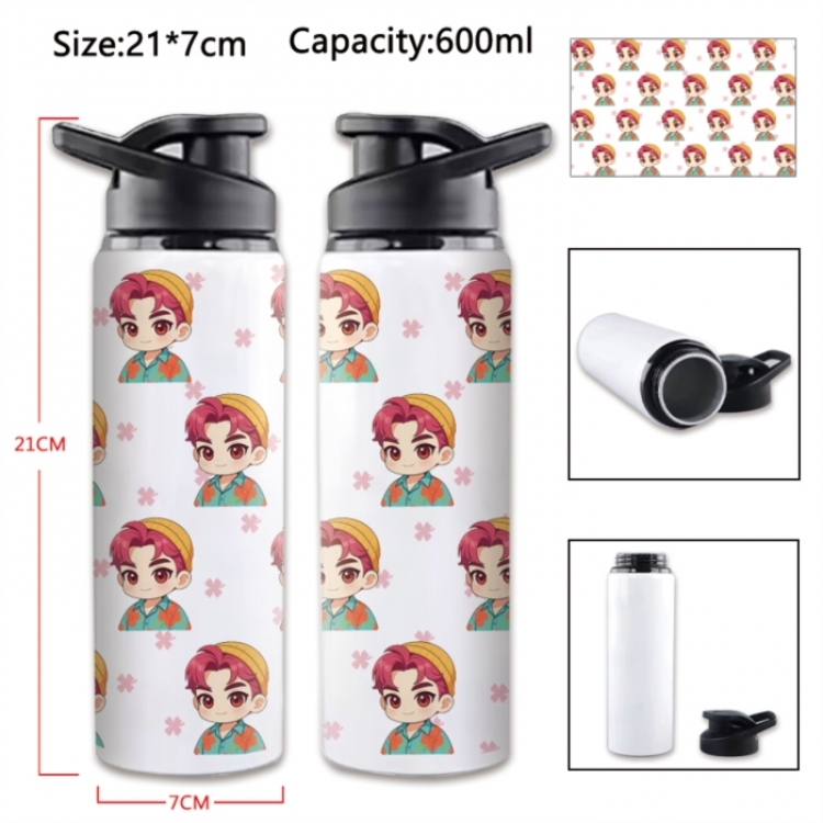 K-Pop Demon Hunters Anime Printed Outdoor Sports Water Bottle 600ml 21x7cm