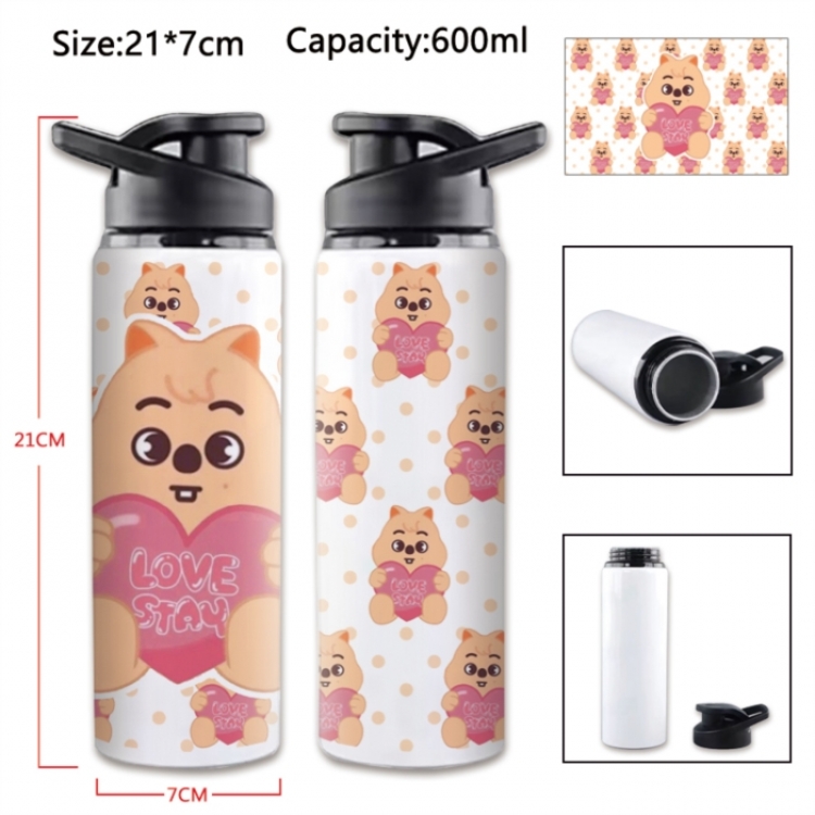 Straykids Anime Printed Outdoor Sports Water Bottle 600ml 21x7cm