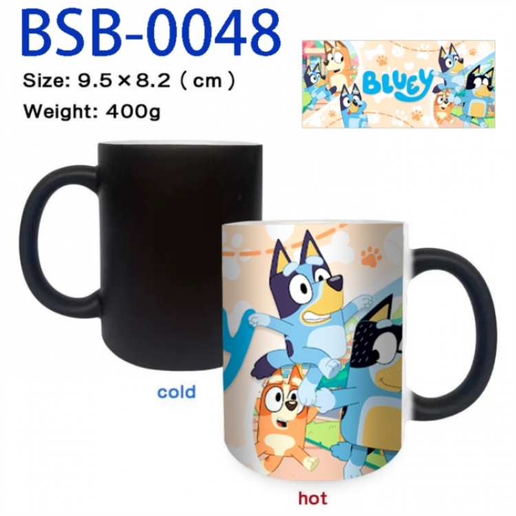 Bluey Anime peripherals color changing ceramic cup tea cup mug 9.5X8.2cm