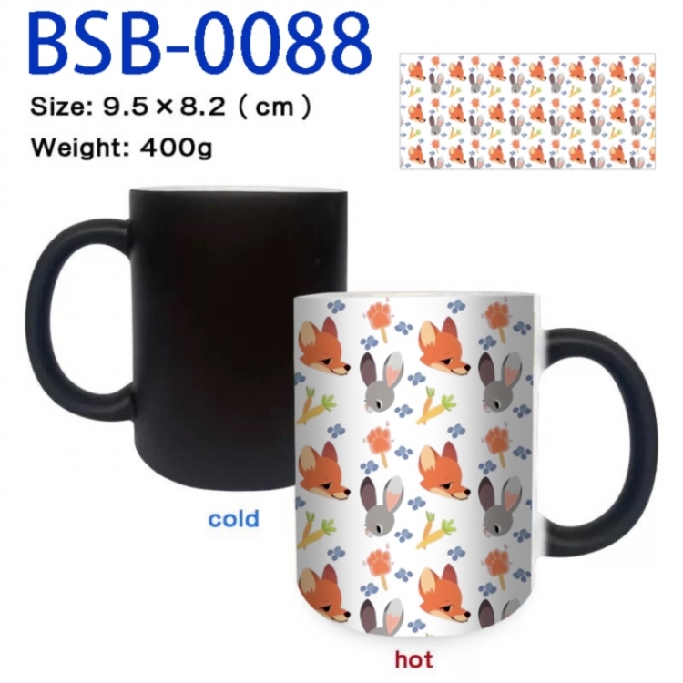 Zootopia Anime peripherals color changing ceramic cup tea cup mug 9.5X8.2cm
