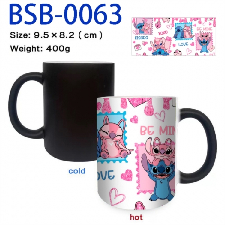 Lilo & Stitch Anime peripherals color changing ceramic cup tea cup mug 9.5X8.2cm