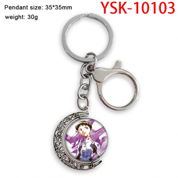EVA Anime double-sided crystal rotating gemstone keychain pendant price for 5 pcs