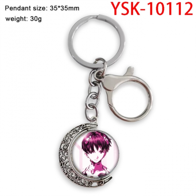 EVA Anime double-sided crystal rotating gemstone keychain pendant price for 5 pcs
