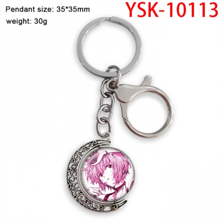 EVA Anime double-sided crystal rotating gemstone keychain pendant price for 5 pcs