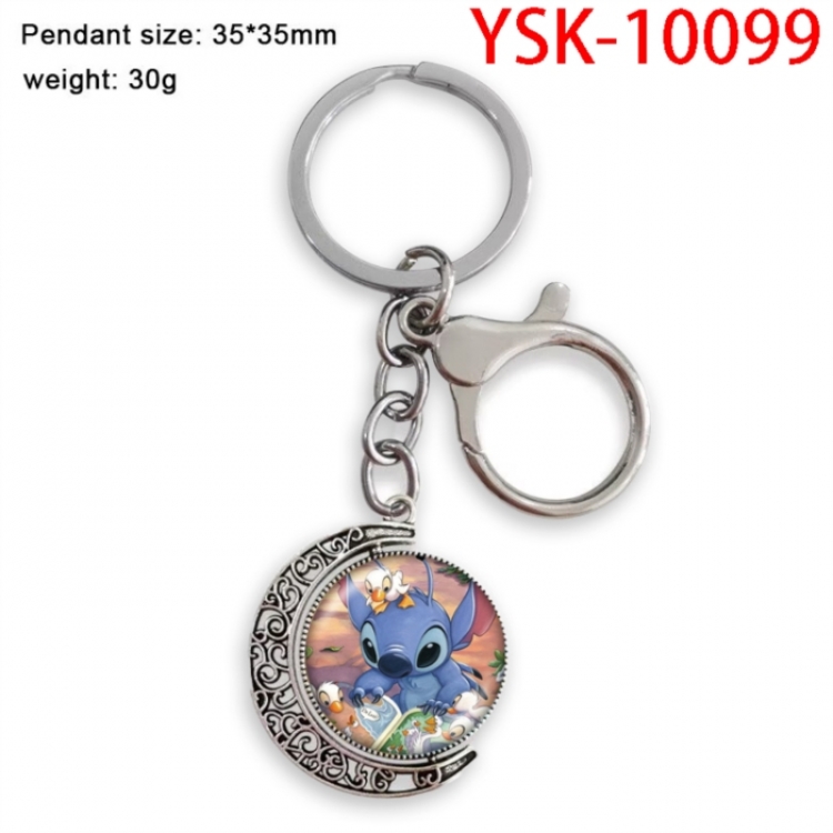 Lilo & Stitch Anime double-sided crystal rotating gemstone keychain pendant price for 5 pcs