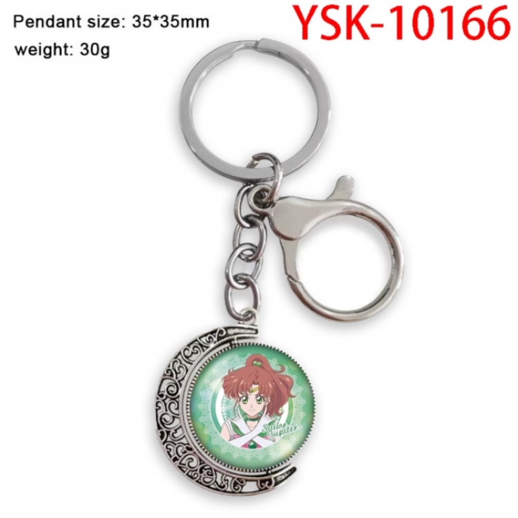 sailormoon Anime double-sided crystal rotating gemstone keychain pendant price for 5 pcs
