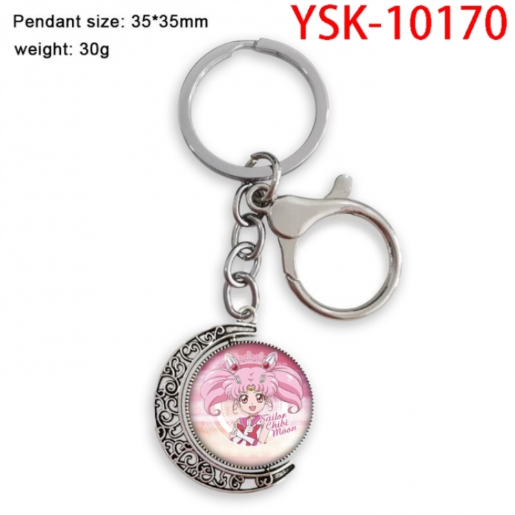 sailormoon Anime double-sided crystal rotating gemstone keychain pendant price for 5 pcs