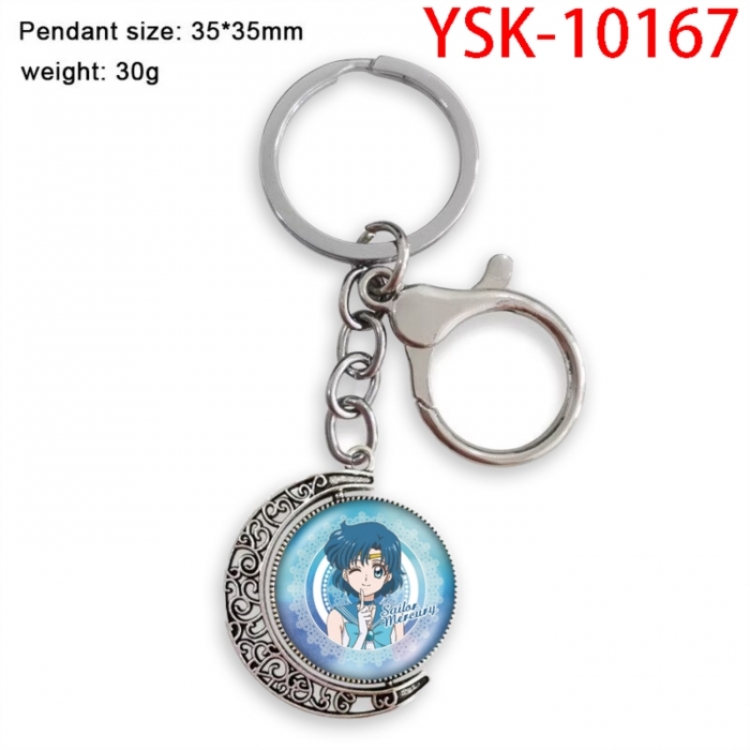 sailormoon Anime double-sided crystal rotating gemstone keychain pendant price for 5 pcs