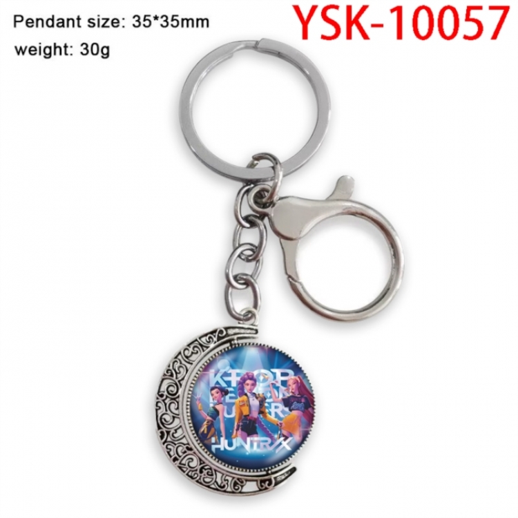 K-Pop Demon Hunters Anime double-sided crystal rotating gemstone keychain pendant price for 5 pcs