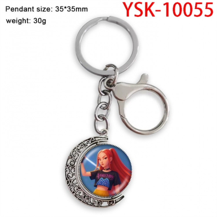 K-Pop Demon Hunters Anime double-sided crystal rotating gemstone keychain pendant price for 5 pcs