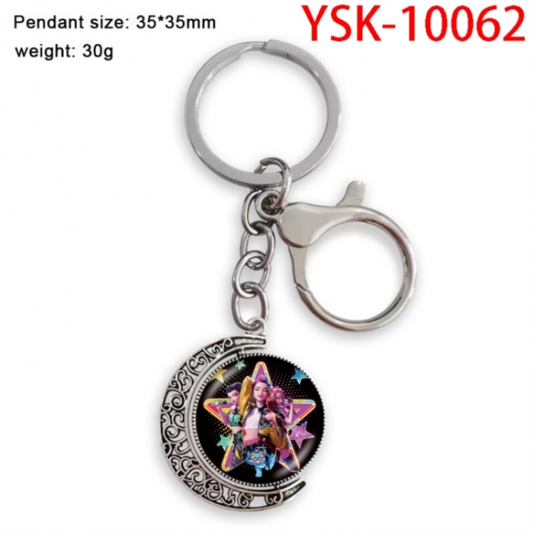 K-Pop Demon Hunters Anime double-sided crystal rotating gemstone keychain pendant price for 5 pcs
