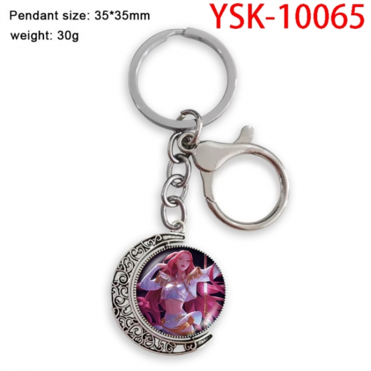 K-Pop Demon Hunters Anime double-sided crystal rotating gemstone keychain pendant price for 5 pcs